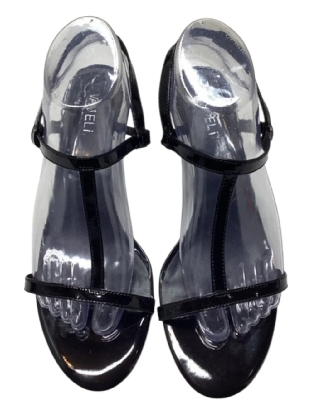 Vaneli Mohan T-strap Wedge Sandals In Black Size 9.5 - Picture 1 of 11